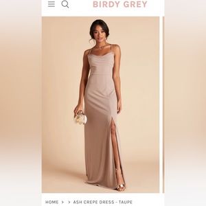 Bridesmaids Dress - Ash Crepe Dress in Taupe from Birdy Grey